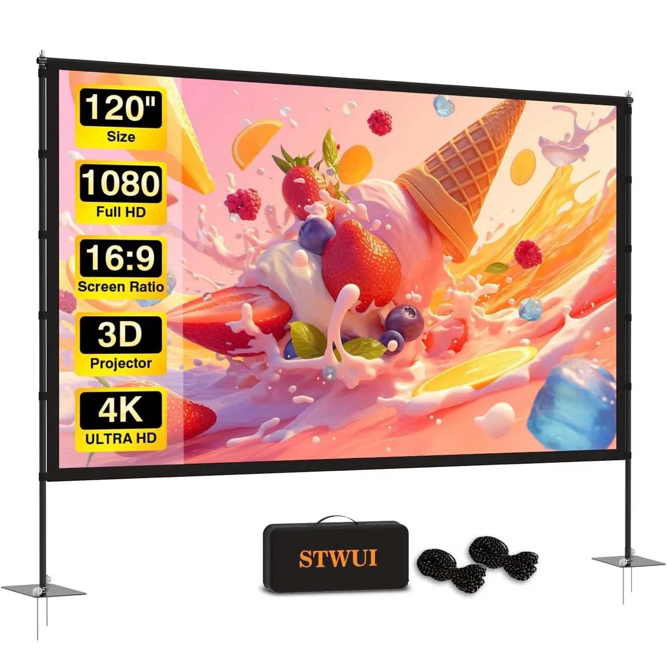 Outdoor Projector Screen 120” with Stand