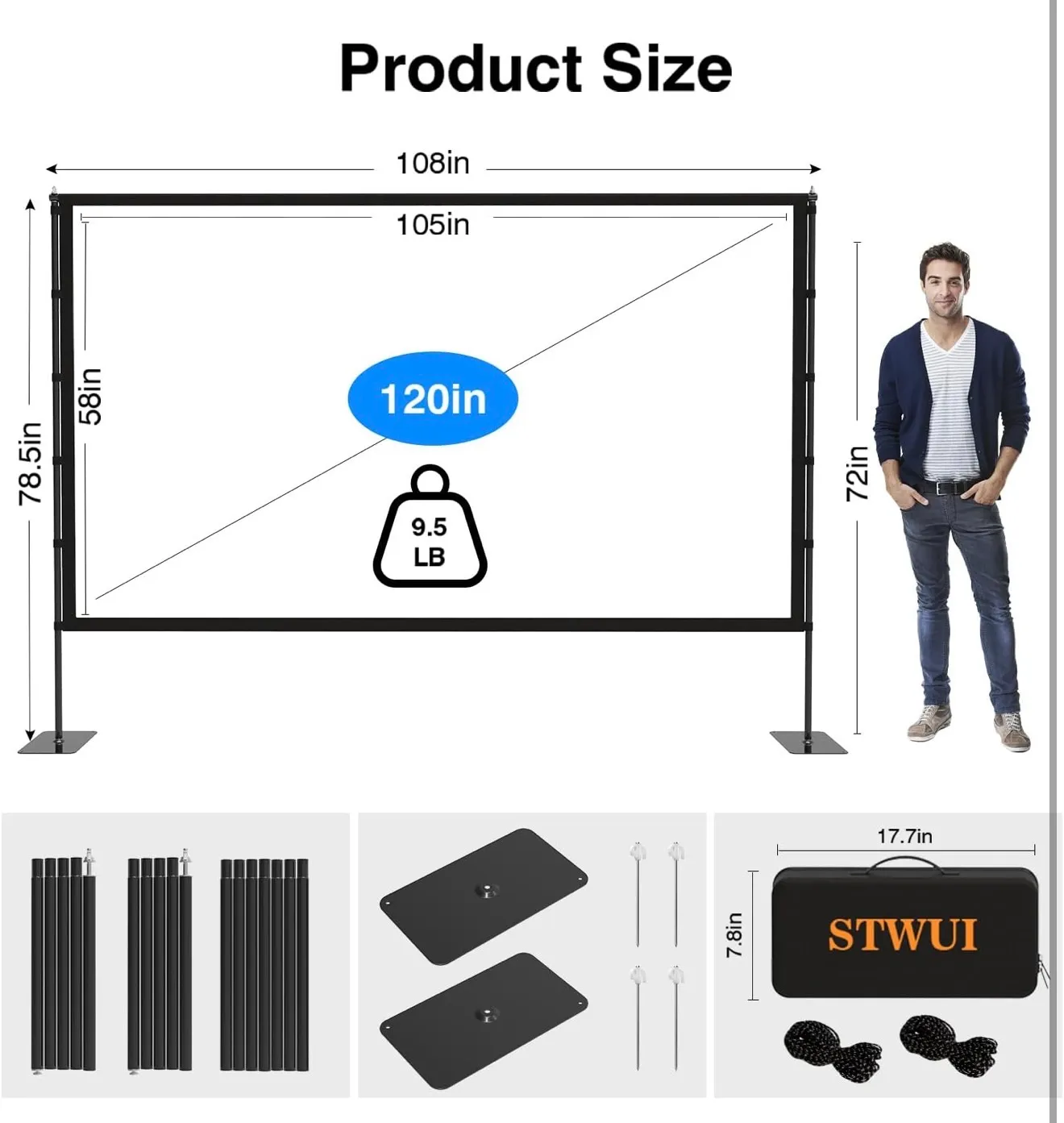 Outdoor Projector Screen 120” with Stand - Image 2