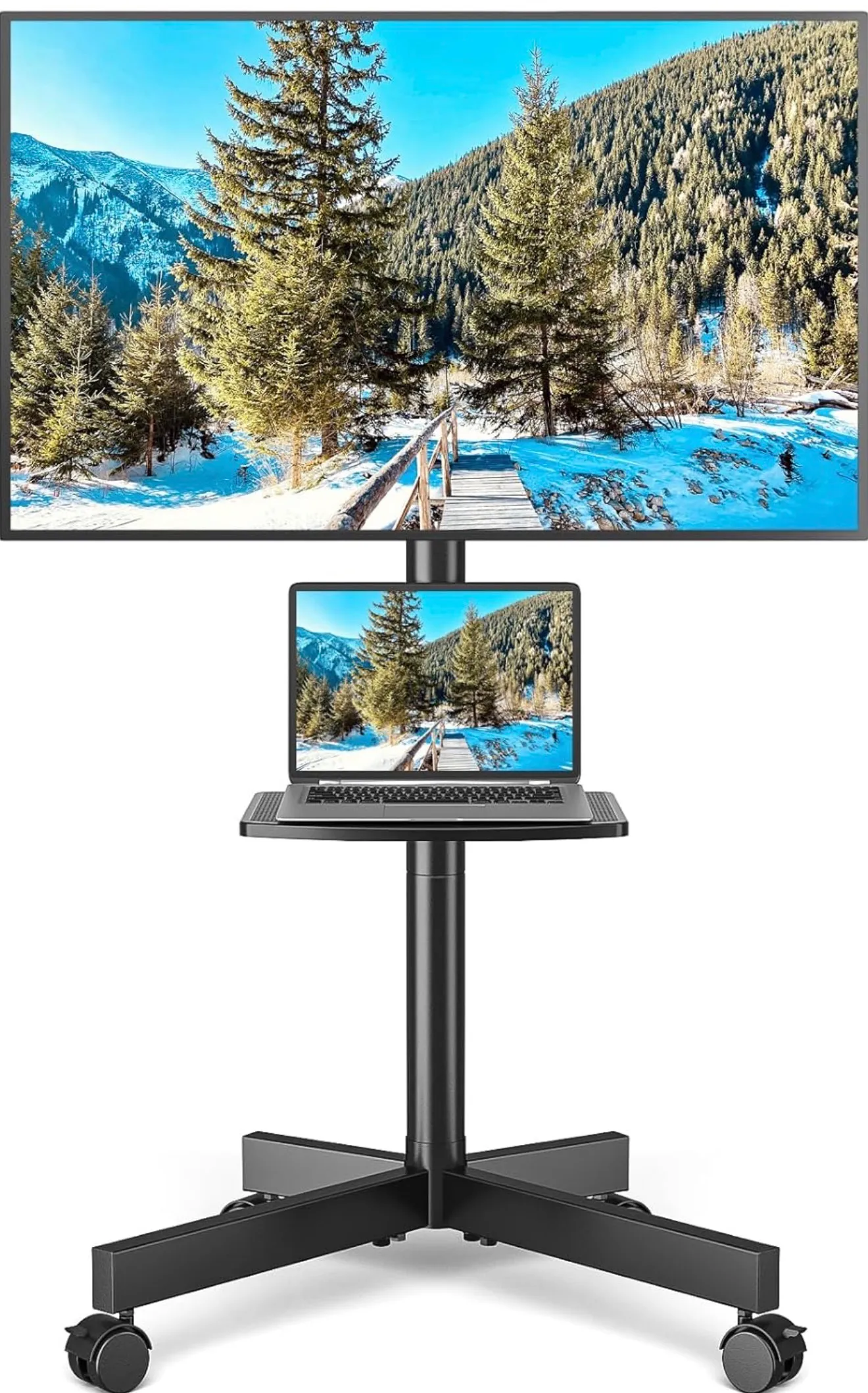 Rolling TV Stand with Shelf for 23-65 inch - Image 7